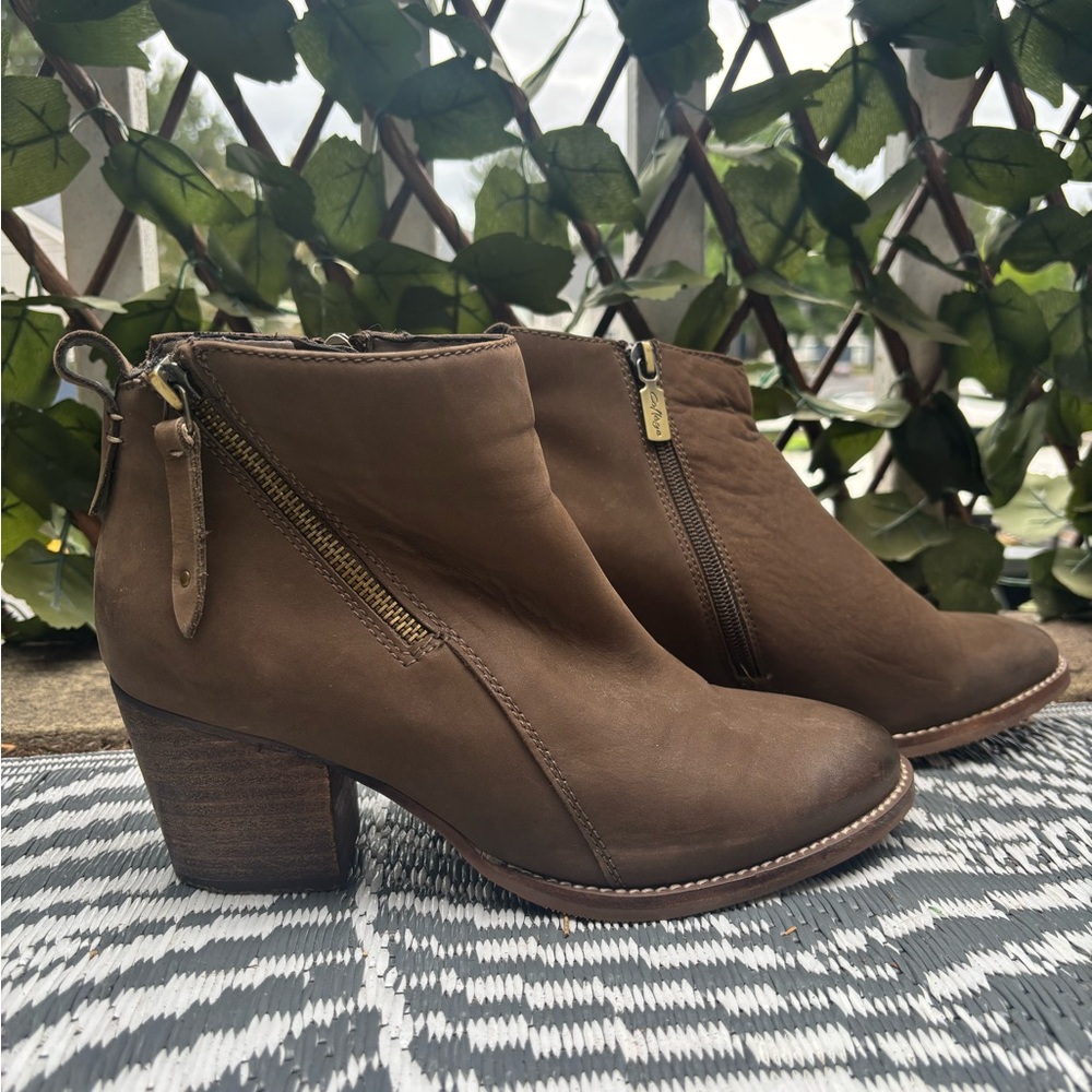 Brown Chelsea Ankle Boots with Elastic Panels